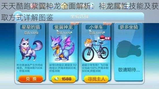 天天酷跑紫翼神龙全面解析:神龙属性技能及获取方式详解图鉴