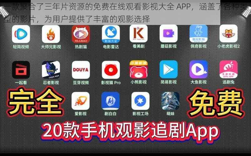 一款聚合了三年片资源的免费在线观看影视大全 APP,涵盖了各种类型的影片,为用户提供了丰富的观影选择