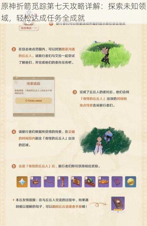 原神折箭觅踪第七天攻略详解:探索未知领域,轻松达成任务全成就