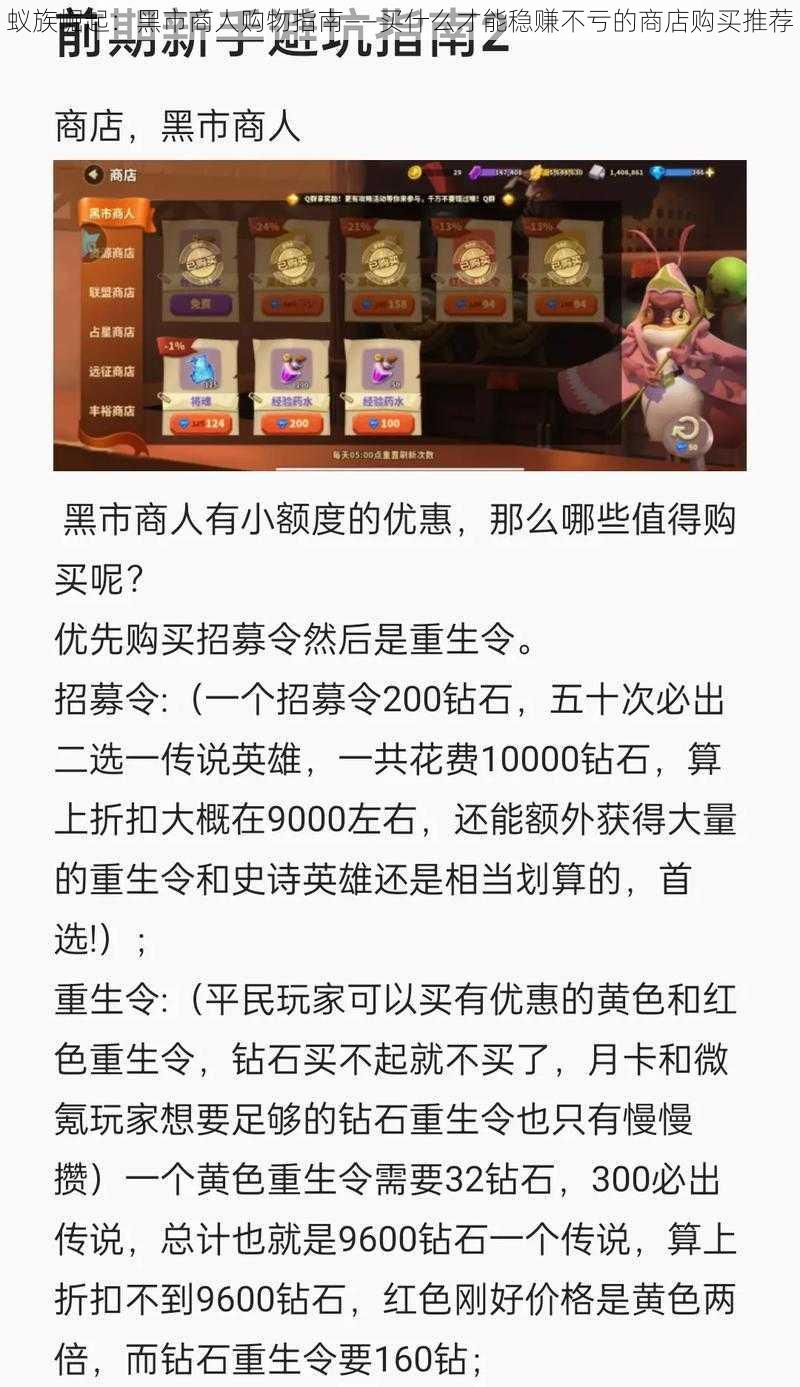 蚁族崛起:黑市商人购物指南——买什么才能稳赚不亏的商店购买推荐